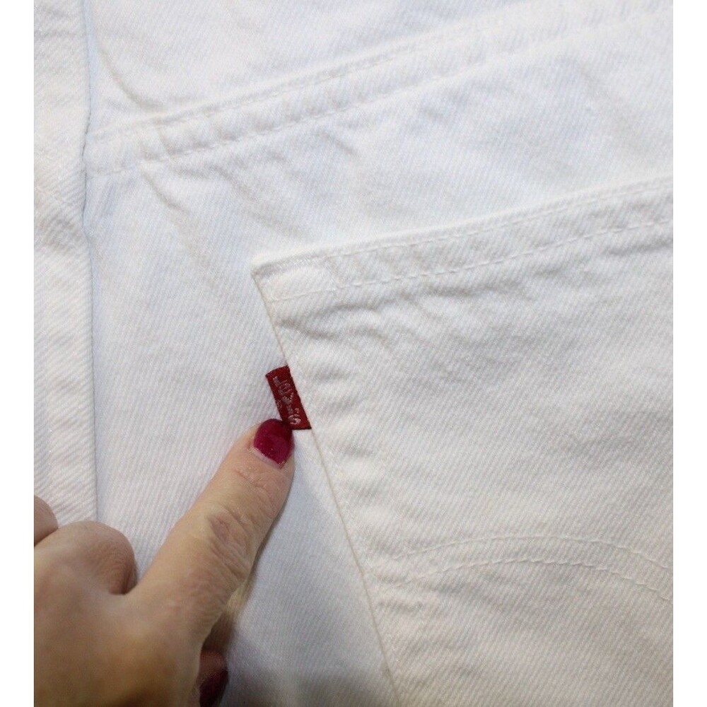 Vintage Levi’s 550 White Denim Jeans 38x30 Baggy Y2K Made In‎ The USA - Picture 7 of 12